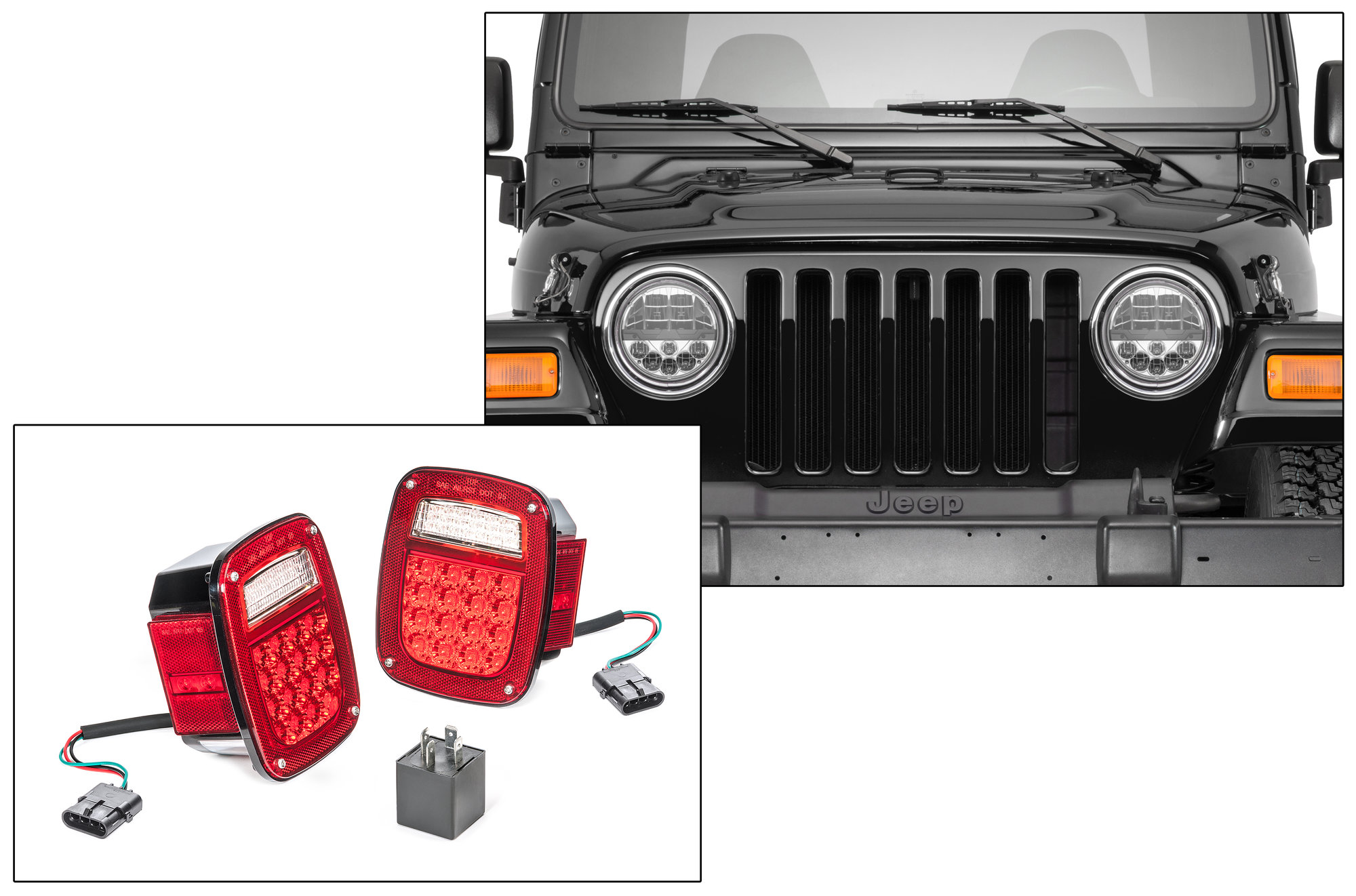 TACTIK LED Headlight & Tail Light Combo for 97-06 Jeep Wrangler TJ |  Quadratec