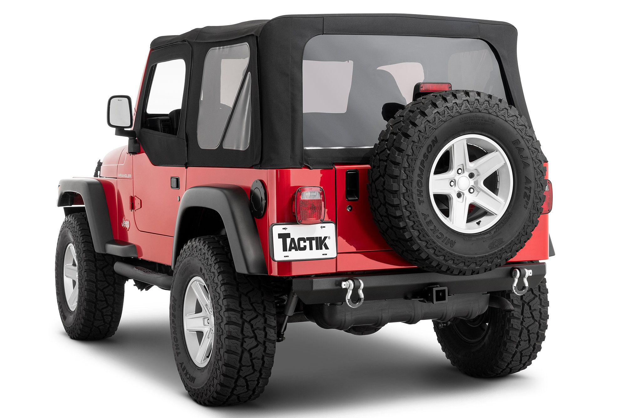 TACTIK TJRBTB-001 Classic Rear Bumper with D-Rings for 87-06 Jeep Wrangler  YJ, TJ, & TJ Unlimited | Quadratec