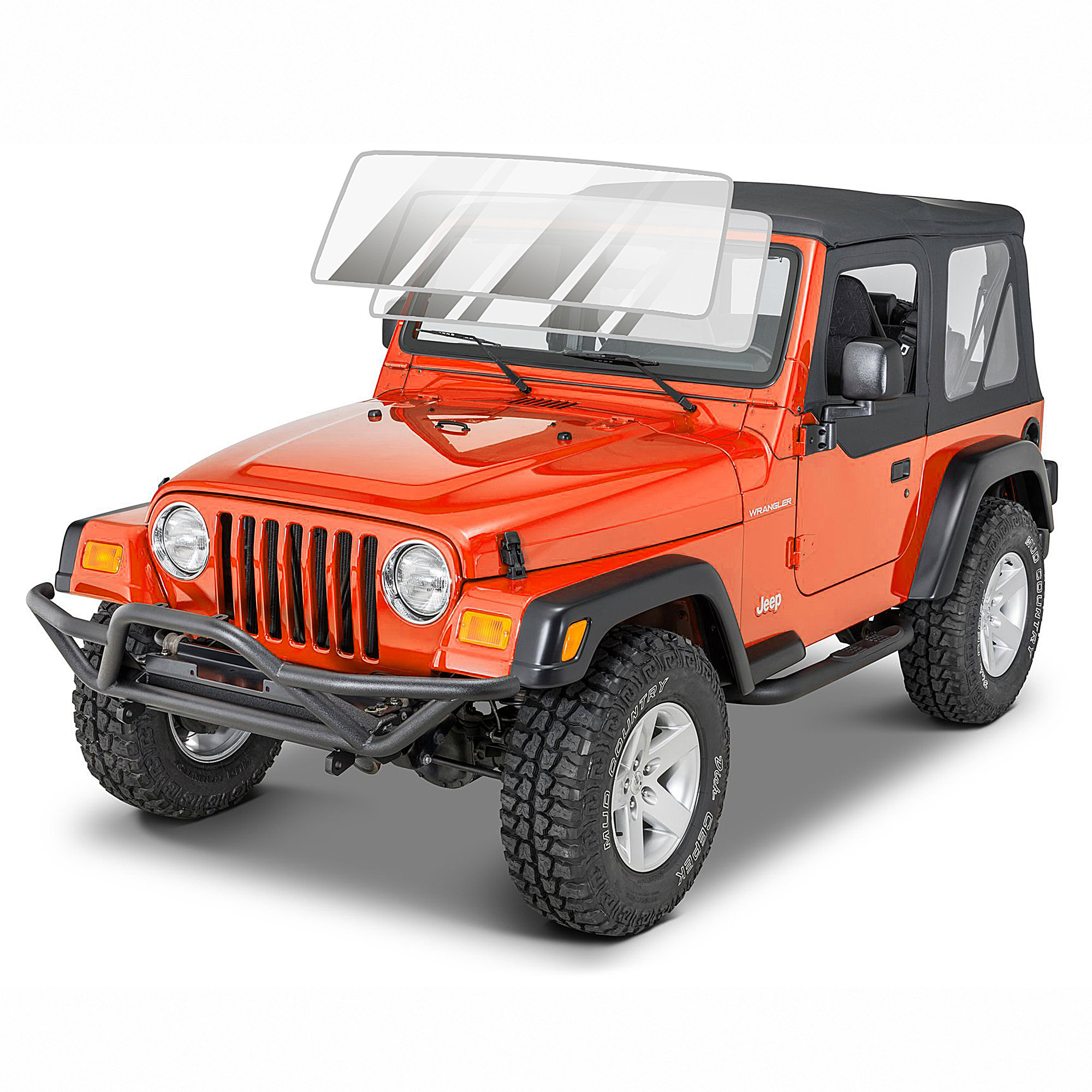 TACTIK Windshield Guard for 9706 Jeep Wrangler TJ & Unlimited Quadratec