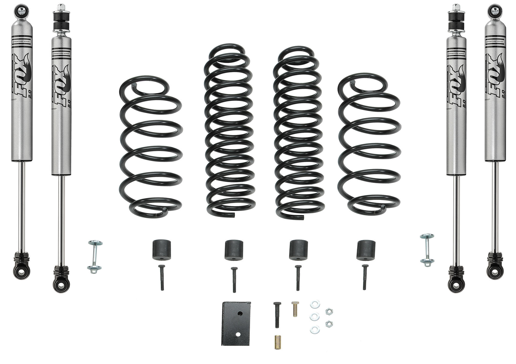 Jeep Lift Kit, FOX 2.5 Front Shocks, Jeep 4 Inch Lift