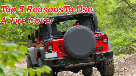 Tire cover over Jeep tire