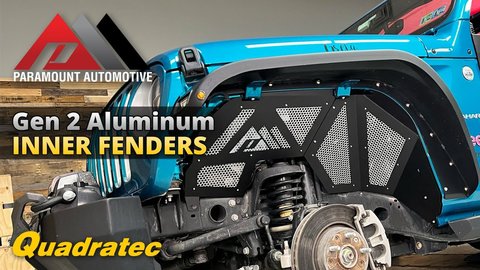 Embedded thumbnail for Paramount Automotive Gen 2 Aluminum Inner Fenders for Jeep Wrangler JK, JL &amp;amp; Gladiator JT