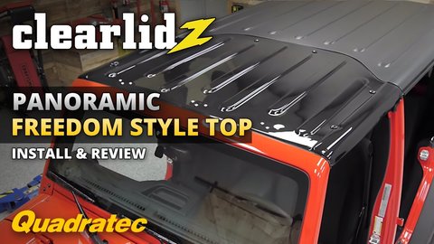Embedded thumbnail for ClearLidz Panoramic Freedom Style Top Install &amp;amp; Review for Jeep Wrangler JK, JL &amp;amp; Jeep Gladiator JT