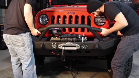 Embedded thumbnail for Fishbone Offroad Full Width Front Winch Bumper For Jeep Wrangler JK Installation