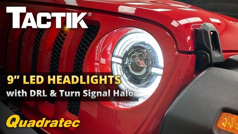 Embedded thumbnail for TACTIK 9&amp;quot; LED Headlight with DRL Halo Install &amp;amp; Review for Jeep Wrangler JL &amp;amp; Gladiator JT
