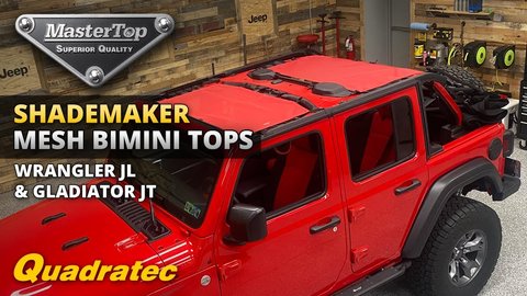 Embedded thumbnail for MasterTop ShadeMaker Freedom Mesh Bimini Tops for Jeep Wrangler JL and Jeep Gladiator JT