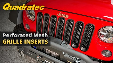 Embedded thumbnail for Quadratec Black Perforated Mesh Grille Inserts for 07-18 Jeep Wrangler JK
